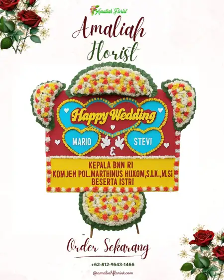 Papan Bunga Pernikahan Bontihing